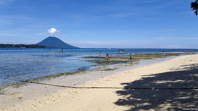 marine tour from Manado city Manado Tua island as seen from Siladen